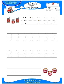 Çocuklar İçin Çizgi Çalışma Sayfaları 